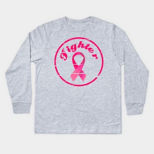 Breast Cancer Fighter Kids Long Sleeve T-Shirt